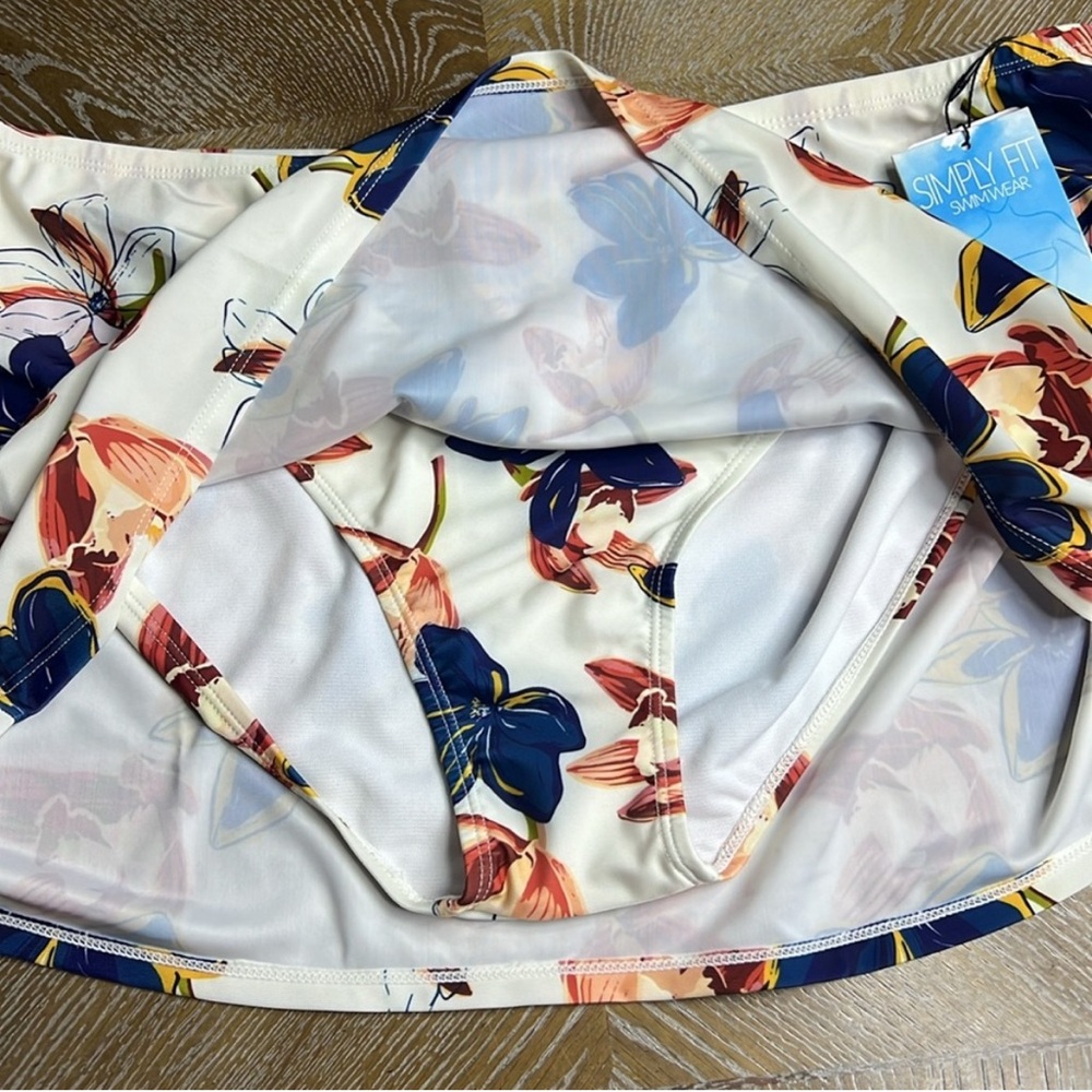 SIMPLY FIT SWIMWEAR Plus Size Swimskirt in Evening Sand Print 3X - Picture 7 of 9